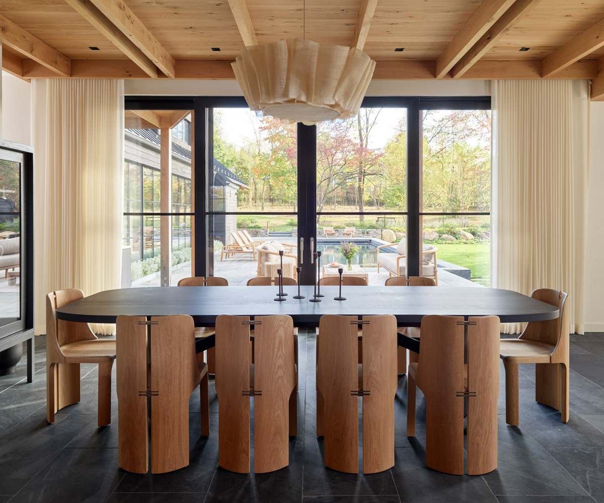 Modern dining room with sustainable design by Bucks County PA custom home builder
