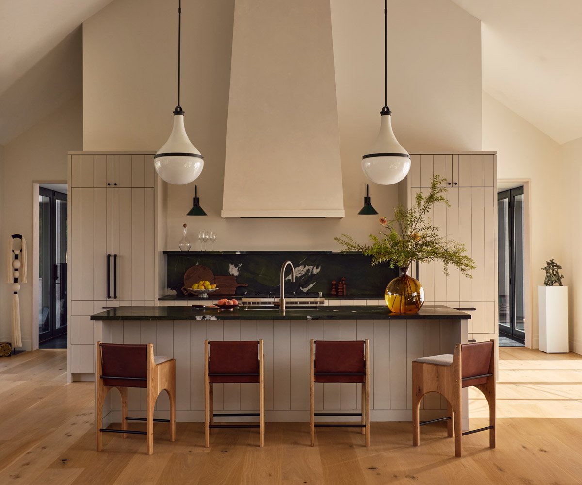 Custom home builder Bucks County PA showcasing Nordic farmhouse kitchen bar